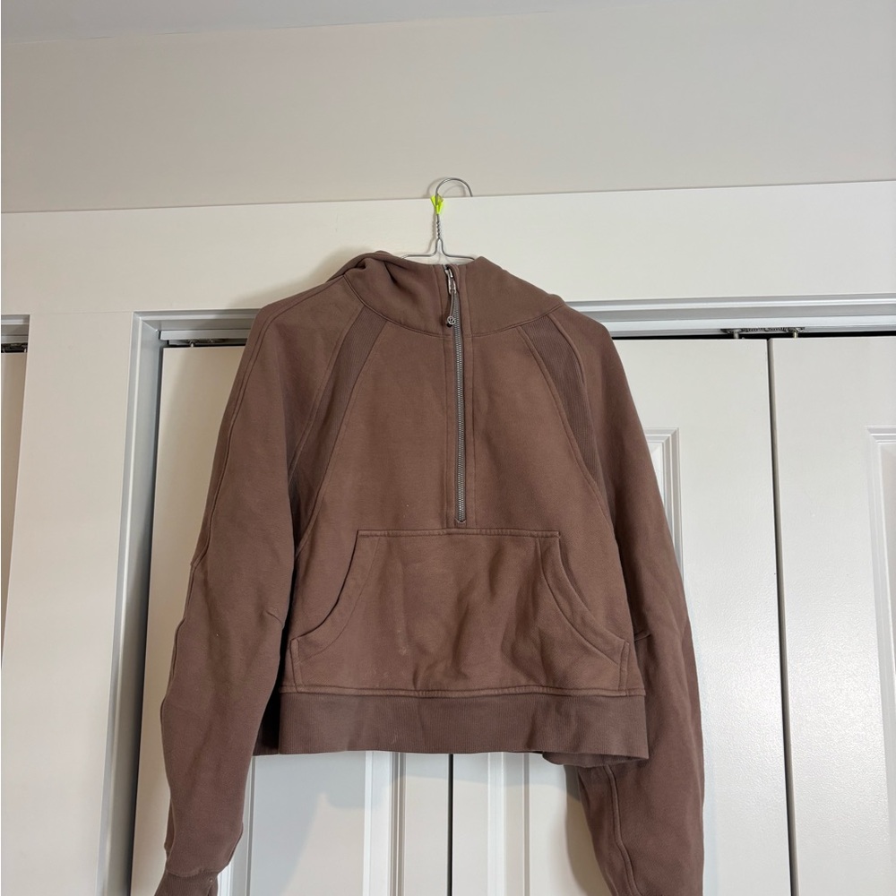 lululemon athletica Brown Cropped Hoodie Pullover